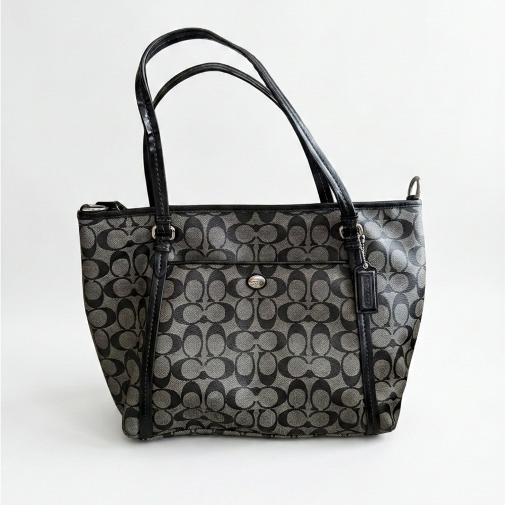 Coach Peyton Signature Pocket Toe Black and Gray - Picture 1 of 5